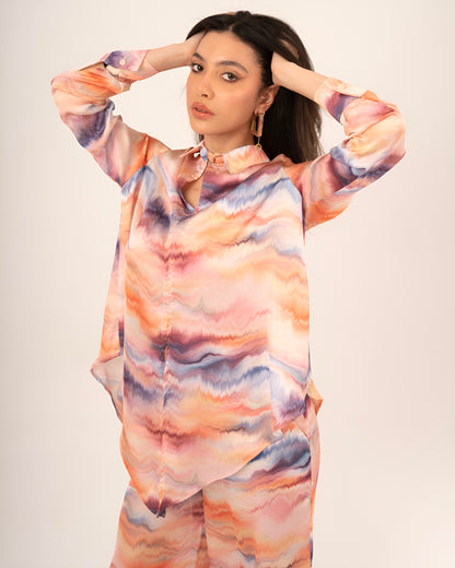 Sunset Waves Silk Set