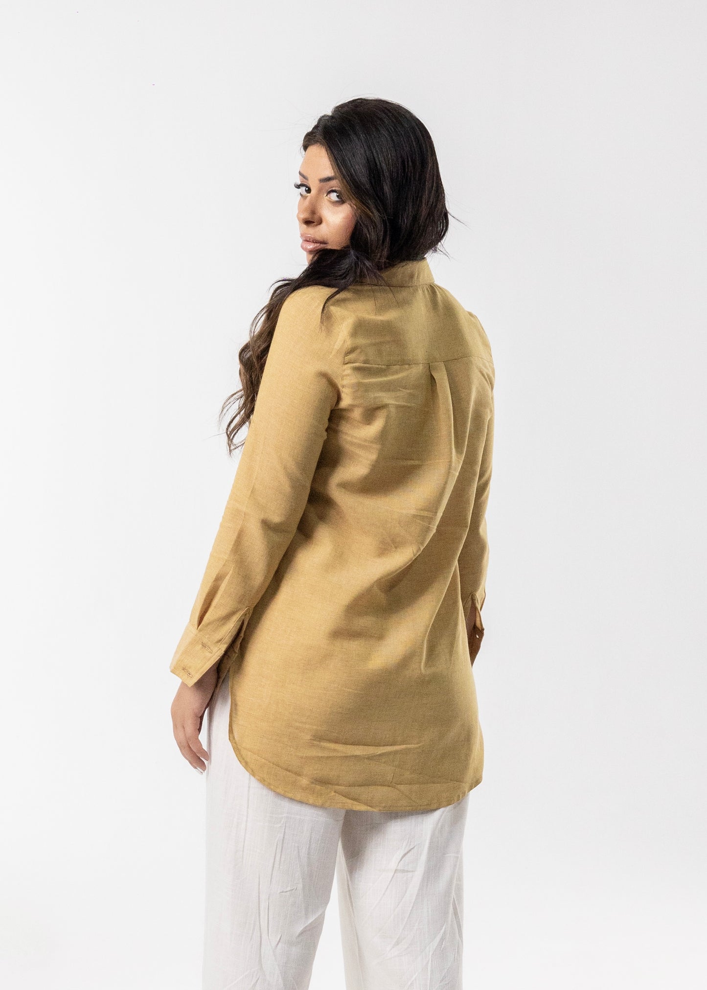 Pure Linen Mustard Chimease