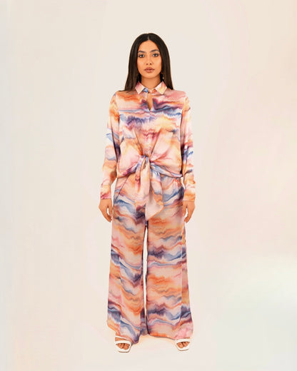 Sunset Waves Silk Set