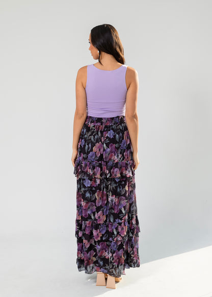 Floral Flowy Chiffon Skirt