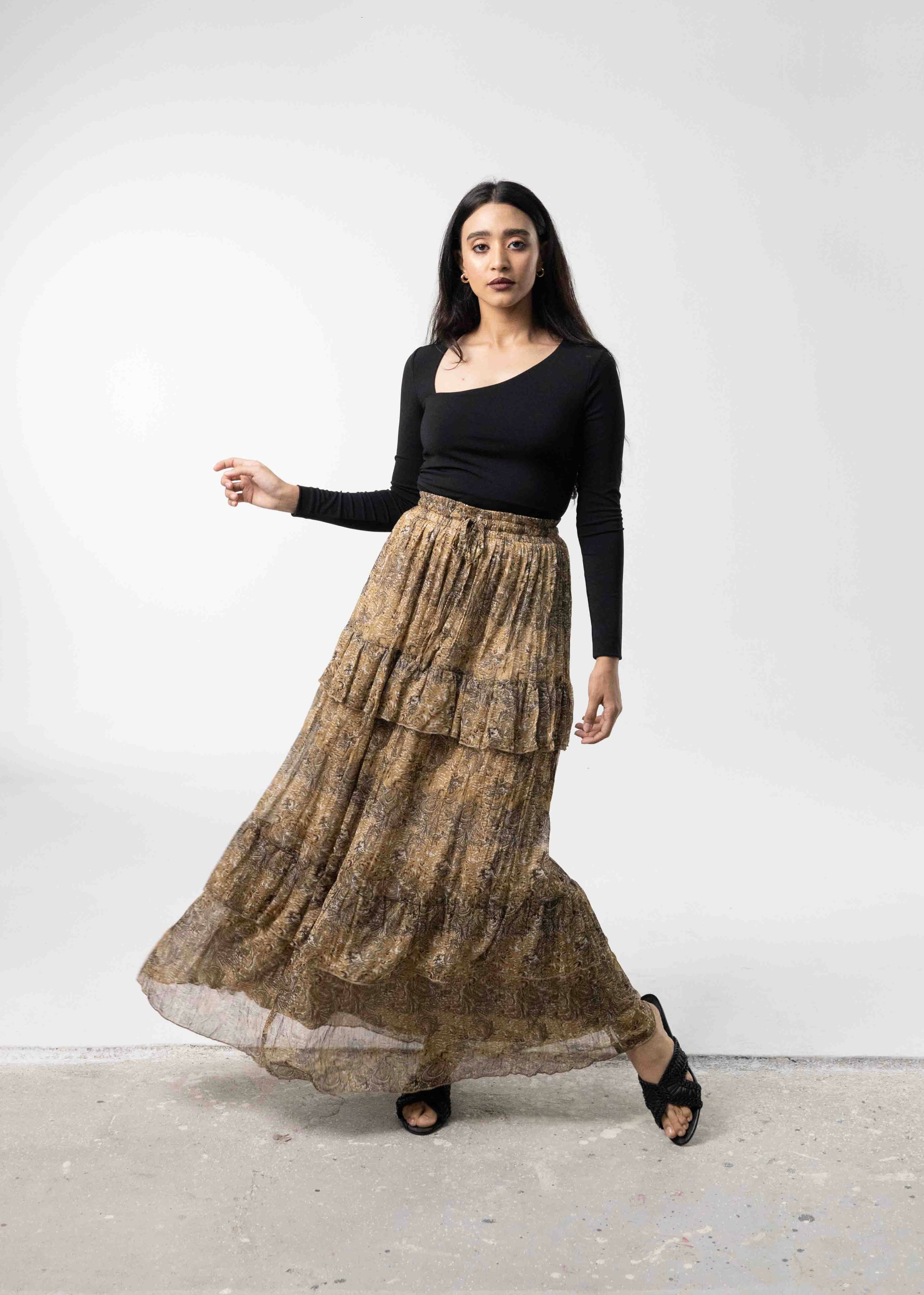 How to style chiffon maxi skirt hotsell