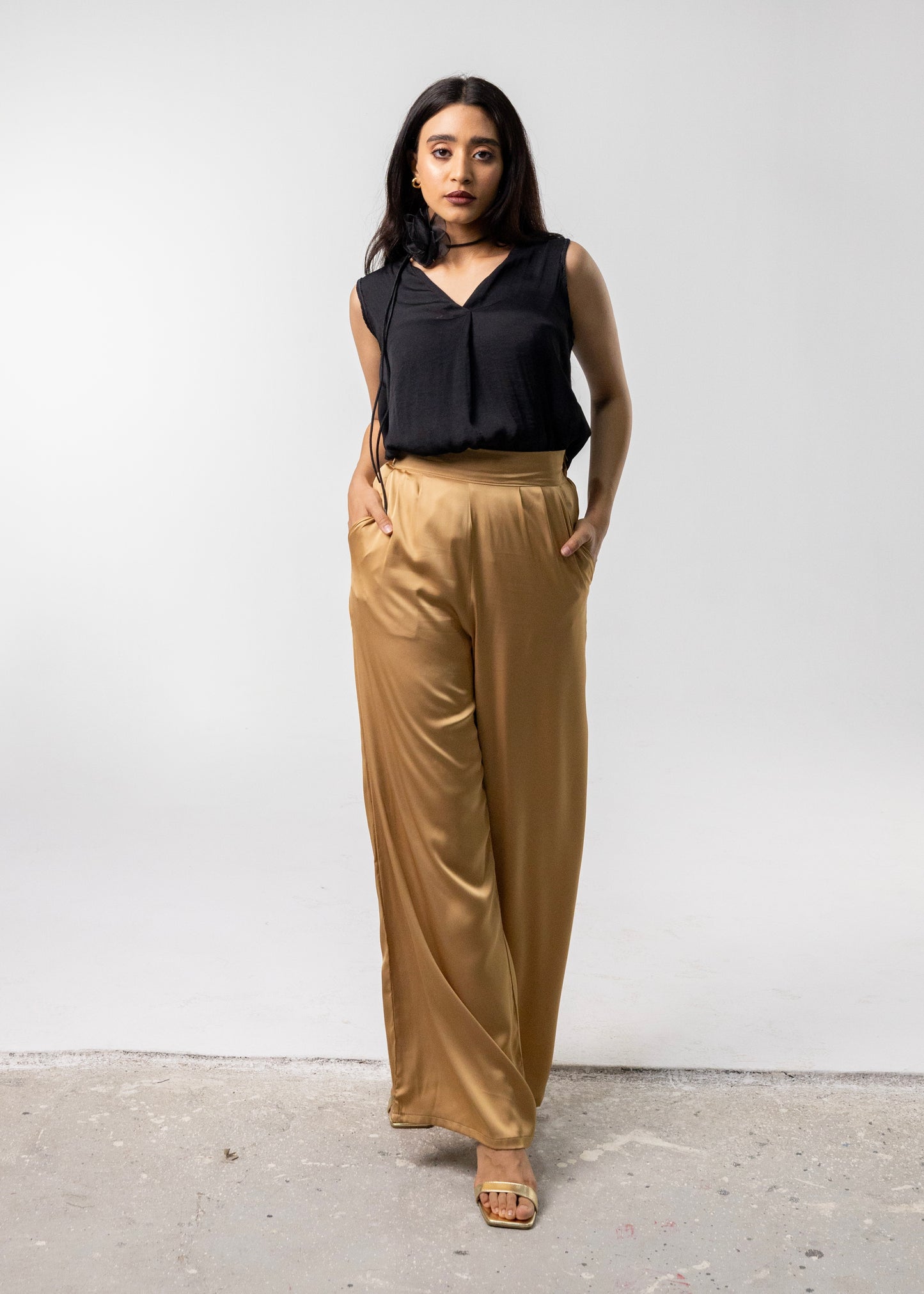 Sunset Golden Silk Pants