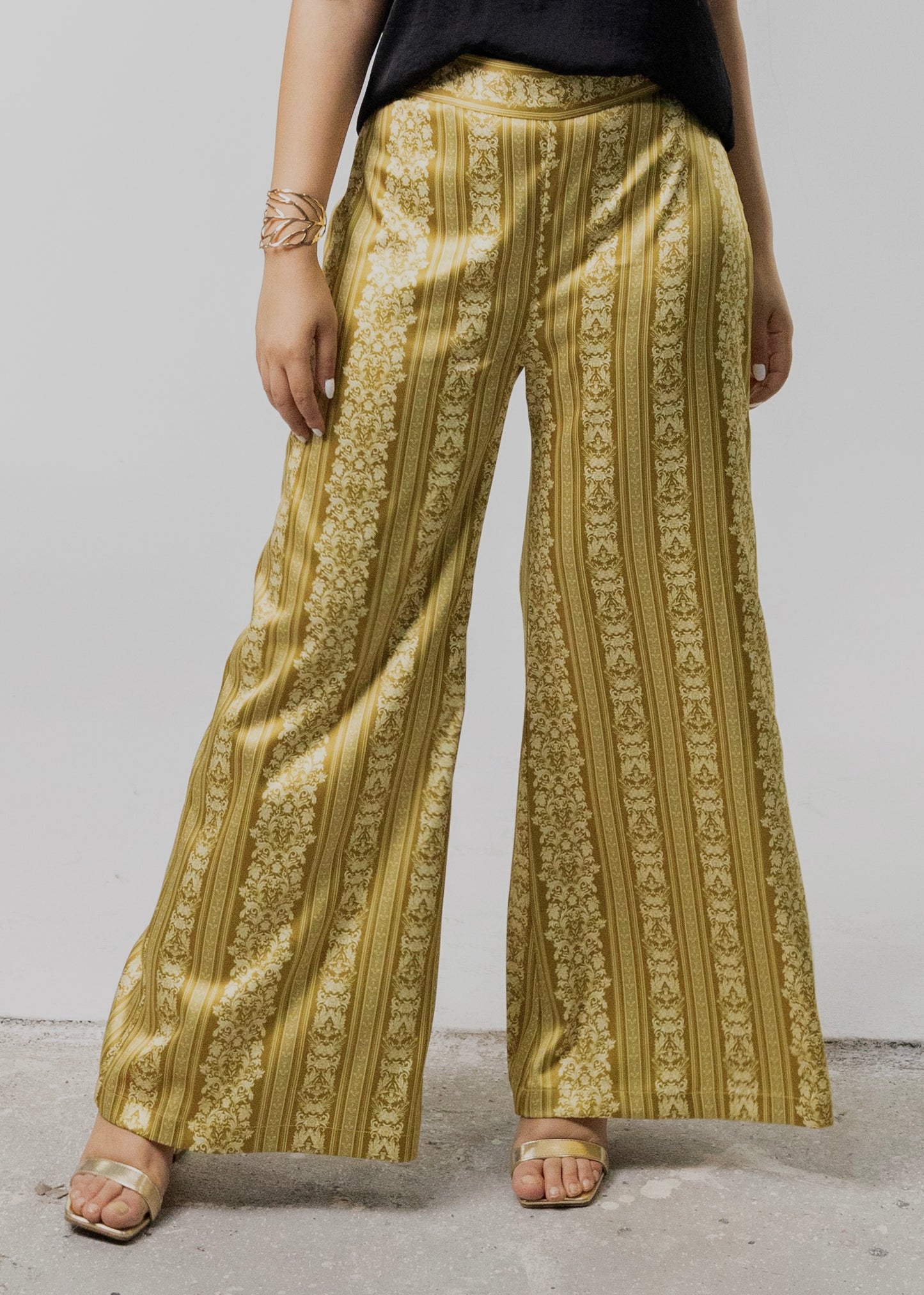 Moroccan Print Silk Pants