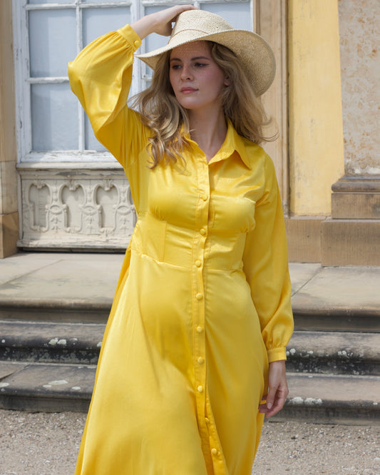 Glossy Yellow Dress