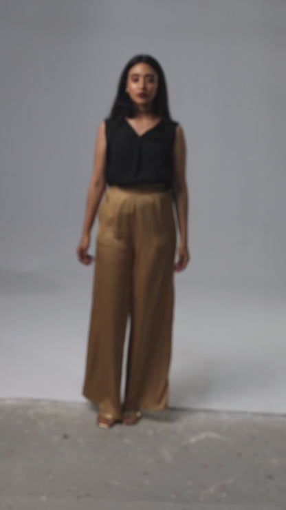 Sunset Golden Silk Pants