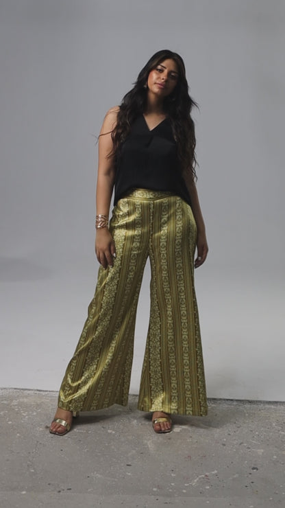 Moroccan Print Silk Pants