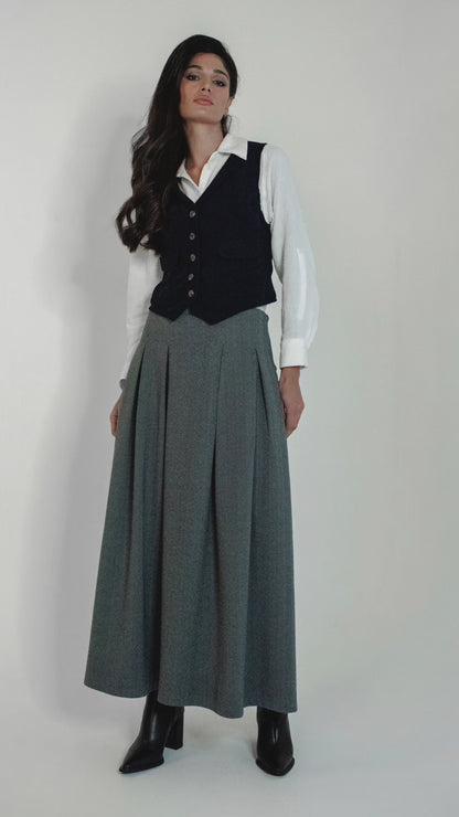 Warmer Wool Pleated Skirt