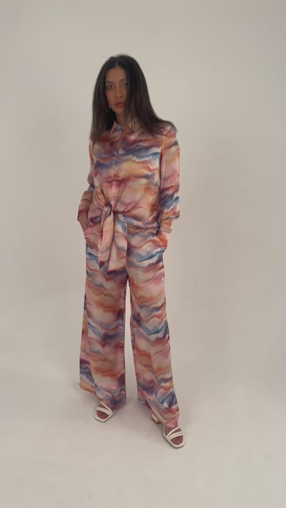 Sunset Waves Silk Set